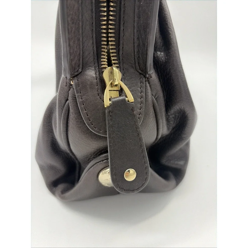 Bally Lailan  Y2K Brown Chocolate Leather Quiet Luxury Gathered Doctor Bag